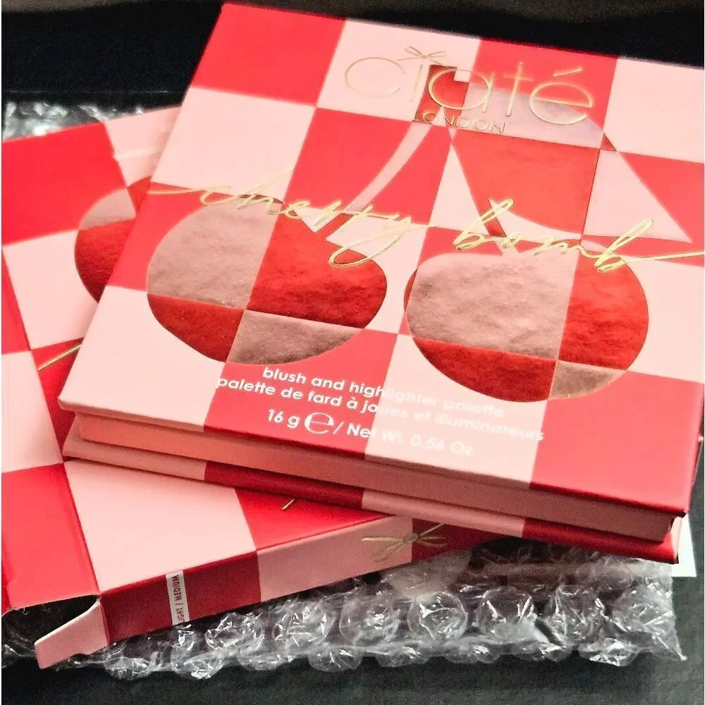 CIATE LONDON Cherry Bomb Blush & Highlighter Palette NEW light medium